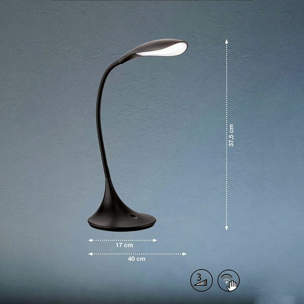 Fischer & Honsel modern asztali lámpa nil fekete fhl50527