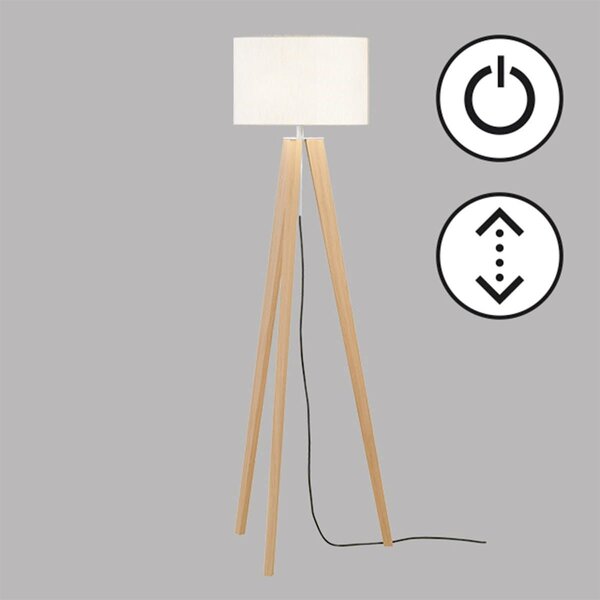 Fischer & Honsel skandináv állólámpa shine-wood nikkel fhl40478
