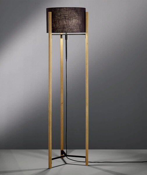Fischer & Honsel modern állólámpa shine-wood bézs fekete szürke fhl40516