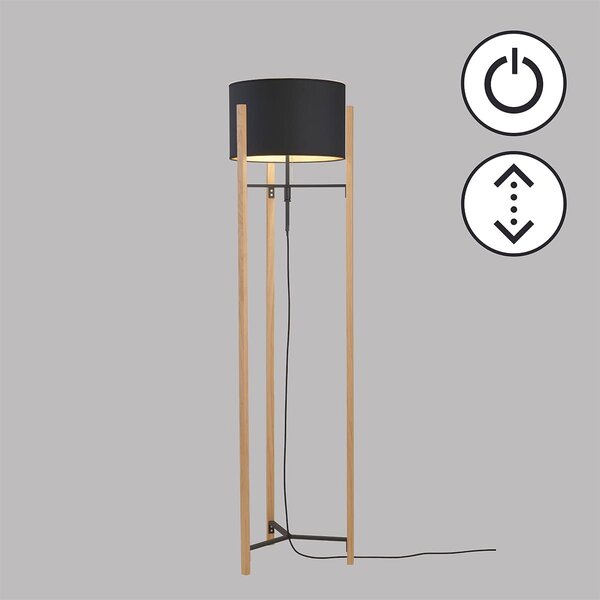 Fischer & Honsel modern állólámpa shine-wood bézs fekete szürke fhl40516