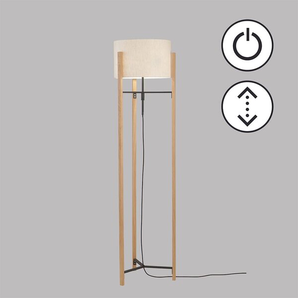 Fischer & Honsel skandináv állólámpa shine-wood bézs fekete szürke fhl40484