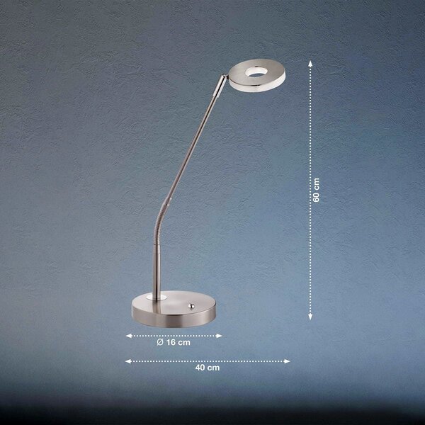 Fischer & Honsel modern asztali lámpa dent nikkel fhl50062