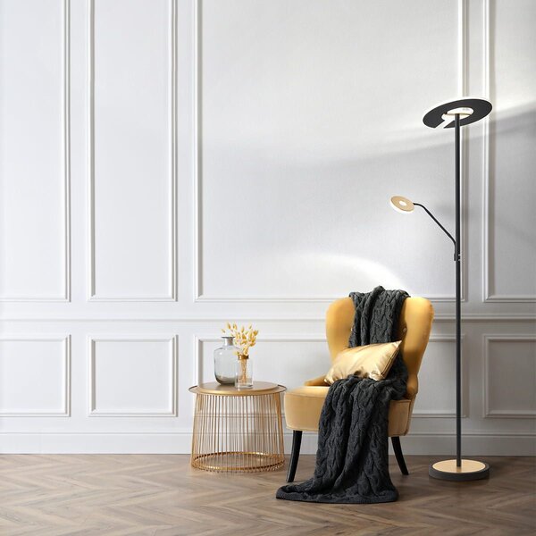 Fischer & Honsel modern állólámpa dent bézs fekete szürke fhl40466