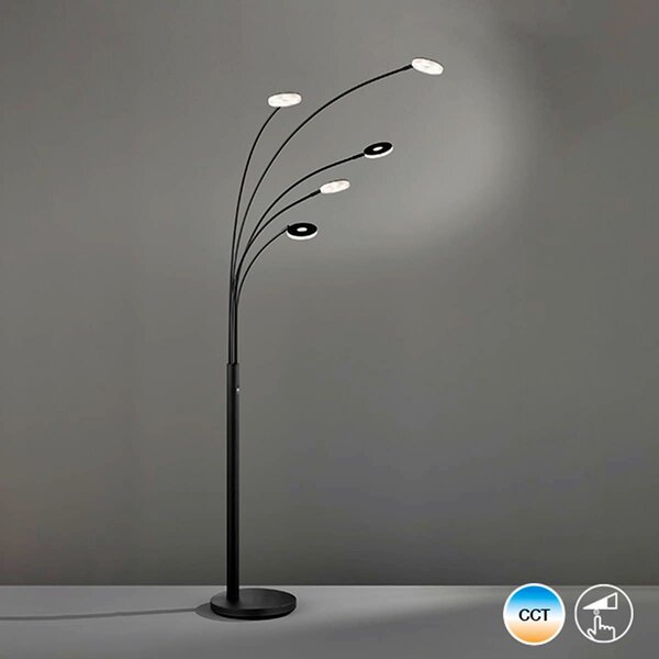Fischer & Honsel modern állólámpa dent bézs fekete szürke fhl40402