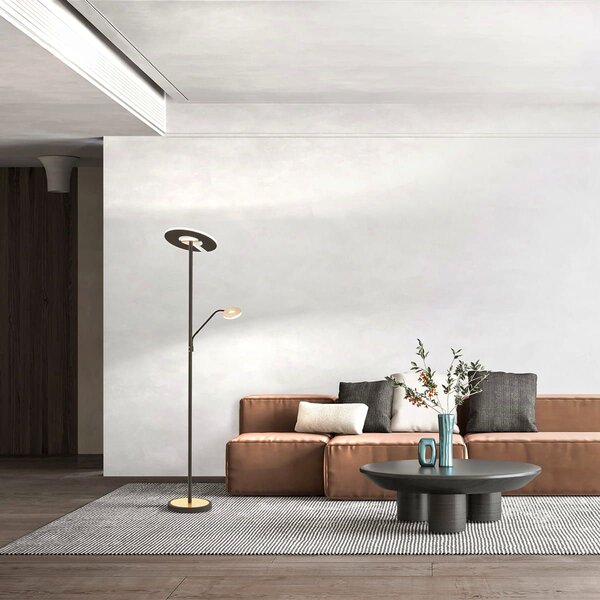 Fischer & Honsel modern állólámpa dent bézs fekete szürke fhl40466