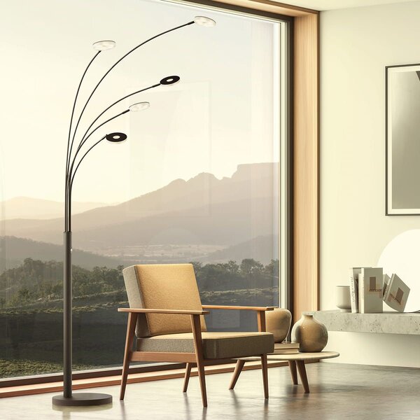 Fischer & Honsel modern állólámpa dent bézs fekete szürke fhl40402