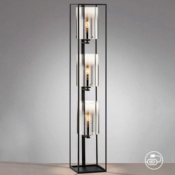 Fischer & Honsel modern állólámpa samu bézs fekete szürke fhl40419