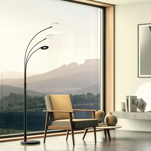Fischer & Honsel modern állólámpa dent bézs fekete szürke fhl40400