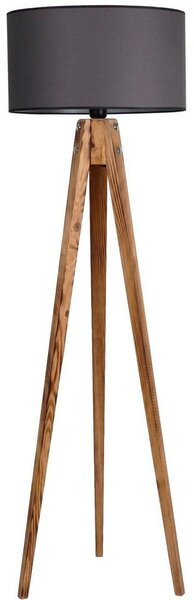 Sötétszürke-natúr színű állólámpa textil búrával (magasság 153 cm) Tripod – Opviq lights
