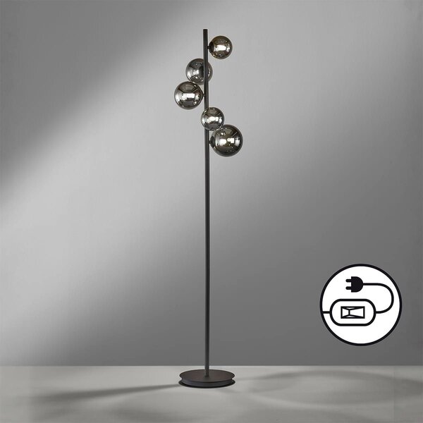 Fischer & Honsel modern állólámpa bala bézs fekete szürke fhl40452