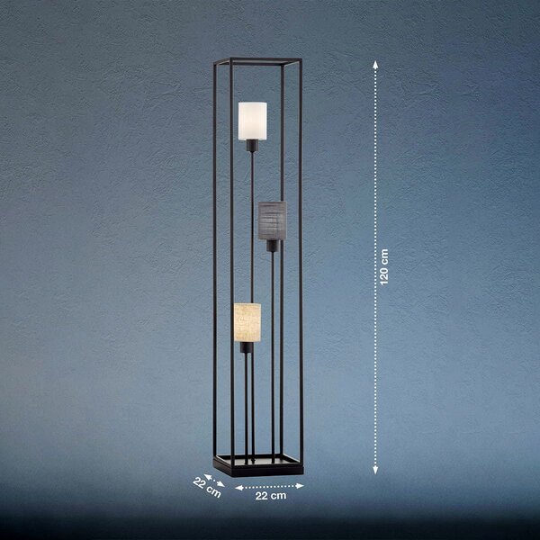 Fischer & Honsel modern állólámpa isko bézs fekete szürke fhl40430