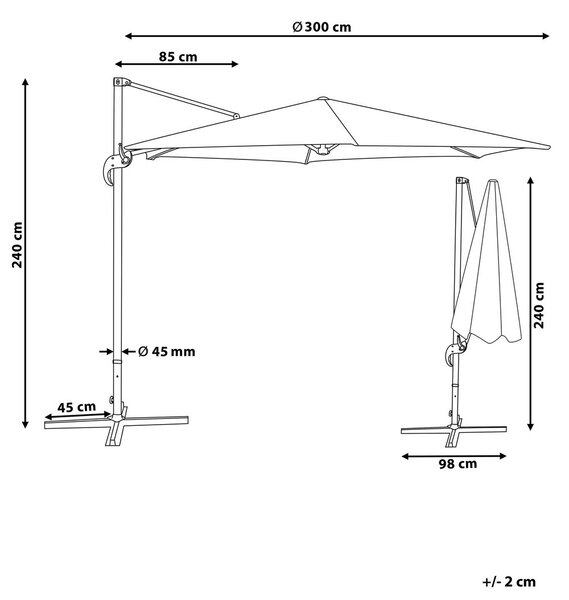 Napernyő 300 cm SAVONA Világosbézs