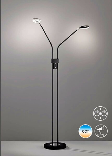 Fischer & Honsel modern állólámpa dent bézs fekete szürke fhl40300
