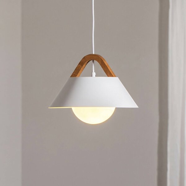 Luminex Funda lógó világítás, fehér, Ø 30 cm, 1 izzó, fém/üveg, dimmelhető, Fehér / opál, Nappali / Étkező, fém, Modern