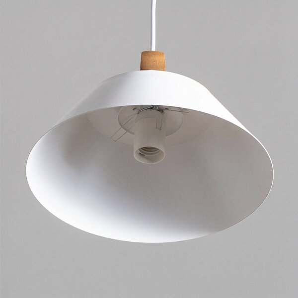 Luminex Funda lógó világítás, fehér, Ø 30 cm, 1 izzó, fém/üveg, dimmelhető, Fehér / opál, Nappali / Étkező, fém, Modern