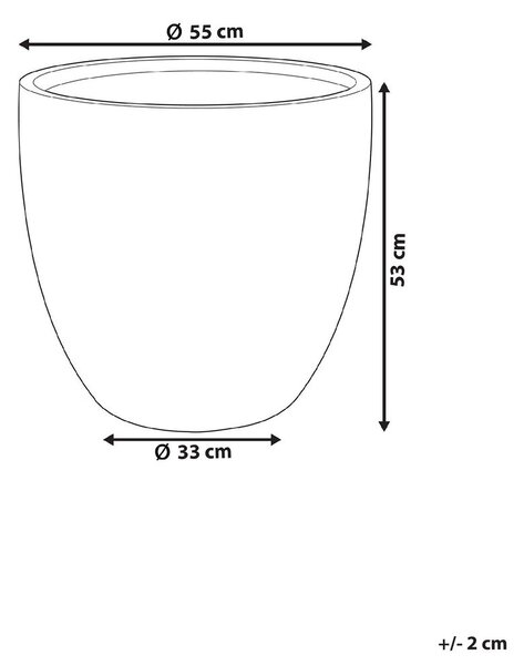 Virágcserép KANNIA 55 cm Fehér