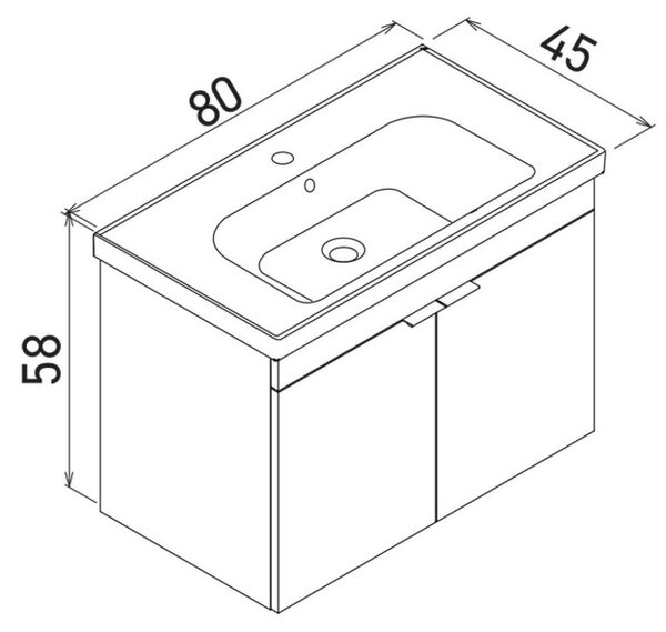 Desna mosdószekrény, 80 cm – TR785PNC1355