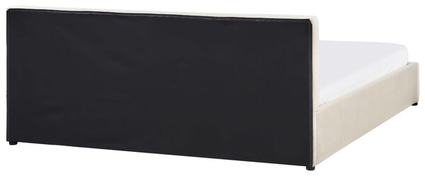 Ágyneműtartós ágy Bársony BOUSSE 180 x 200 cm Világosbézs