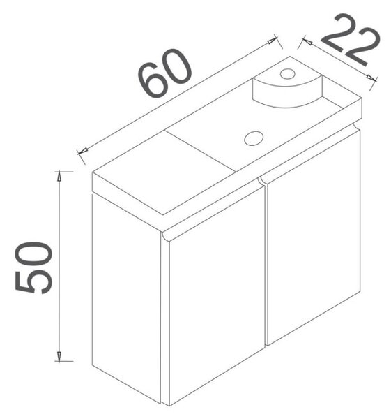 Ferla mosdószekrény, 60 cm – TR785PNC1376