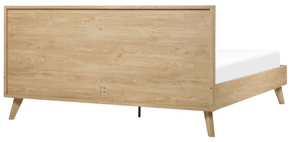 Ágy Rattan MONPAZIER 180 x 200 cm Világosbarna
