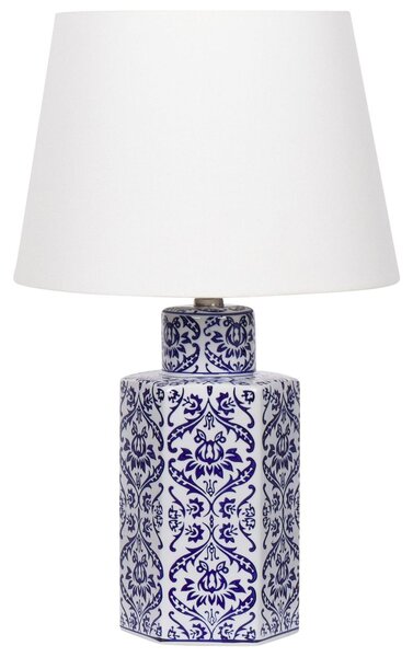 Asztali lámpa MARCELIN Porcelán Fehér/kék