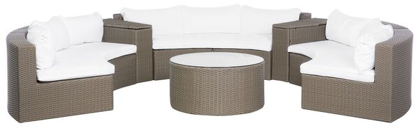 Kerti ülőgarnitúra asztallal 9 személyes SEVERO PE Rattan Barna