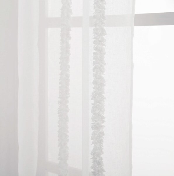 TASMA fehér függöny mintával 140x250 cm Felfüggesztés: Fém gyűrűk