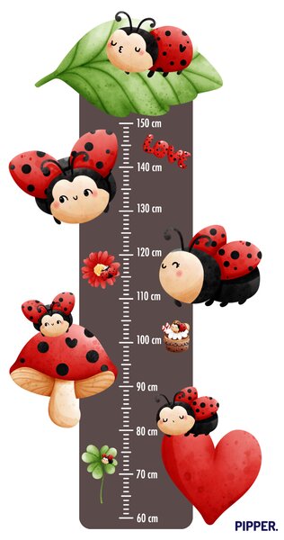 PIPPER. Textil falmatrica "Gyermek mérő - Katicabogarak"