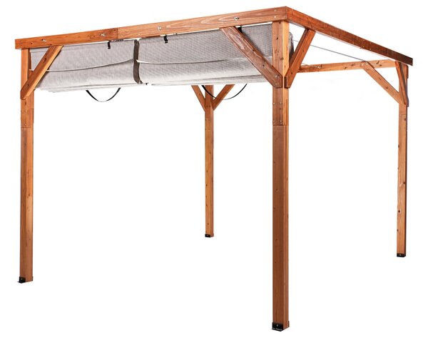 Pavilon VILLAROSA 320 cm 380 cm Fenyőfa Barna/bézs