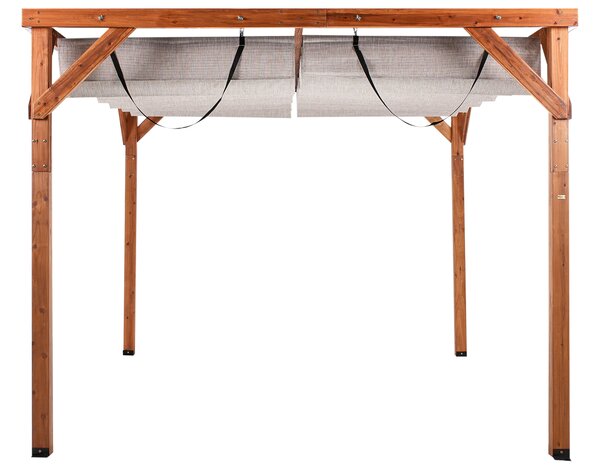 Pavilon VILLAROSA 320 cm 380 cm Fenyőfa Barna/bézs