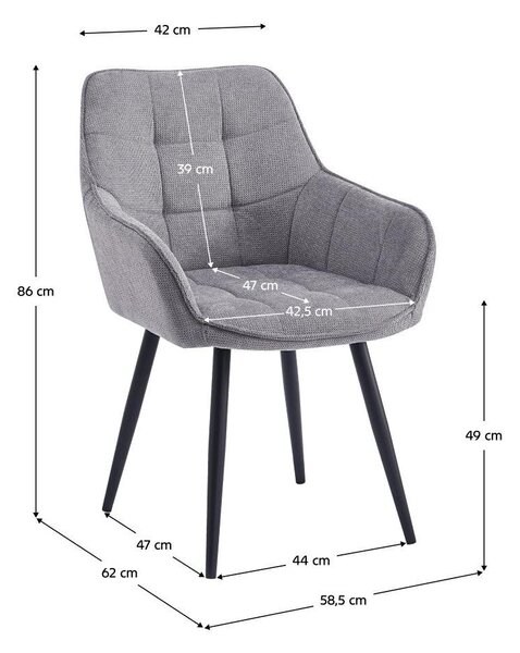 Dizájnos fotel Morkenus (szürke + fekete)