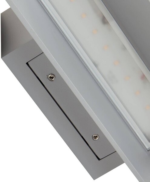 Lucande Meja LED kültéri fali világítás, szürke, fém, 27 cm, IP54, Alu / szürke / cink, Modern