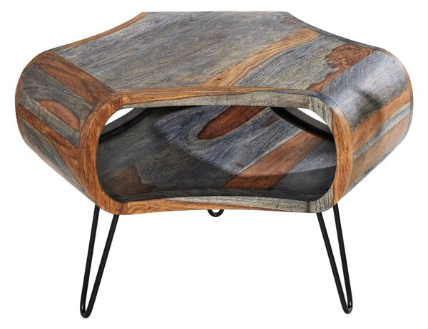 Dohányzóasztal ORGANIC LIVING 70x60x46 cm rózsafa szürke