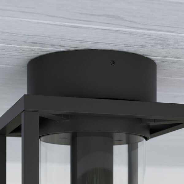 Lucande kültéri mennyezeti lámpa Ferda, 29 cm, antracit, IP44, dimmelhető, Fekete, Alumínium, Modern