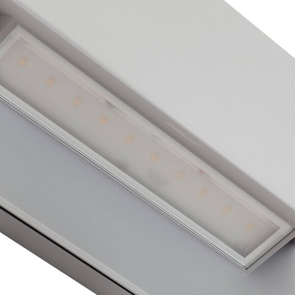 Lucande Meja LED kültéri fali világítás, szürke, fém, 27 cm, IP54, Alu / szürke / cink, Modern