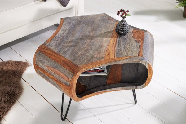 Dohányzóasztal ORGANIC LIVING 70x60x46 cm rózsafa szürke