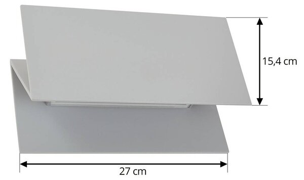 Lucande Meja LED kültéri fali világítás, szürke, fém, 27 cm, IP54, Alu / szürke / cink, Modern