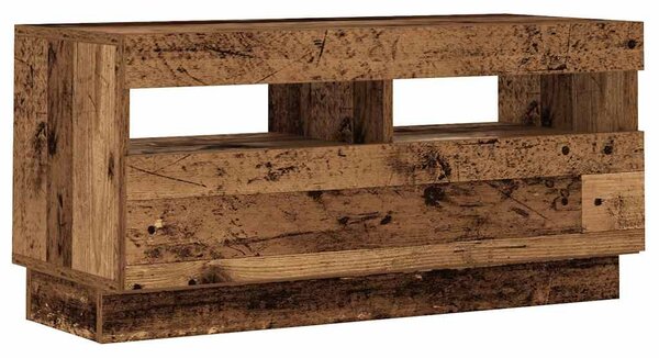 Antik fa színű szerelt fa TV-szekrény LED-ekkel 260x35x40 cm