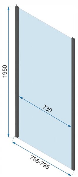 Rea Rapid, fix fal Rapid zuhanykabinhoz 800 x 1900 cm, 6mm átlátszó üveg, króm profil, REA-K5608