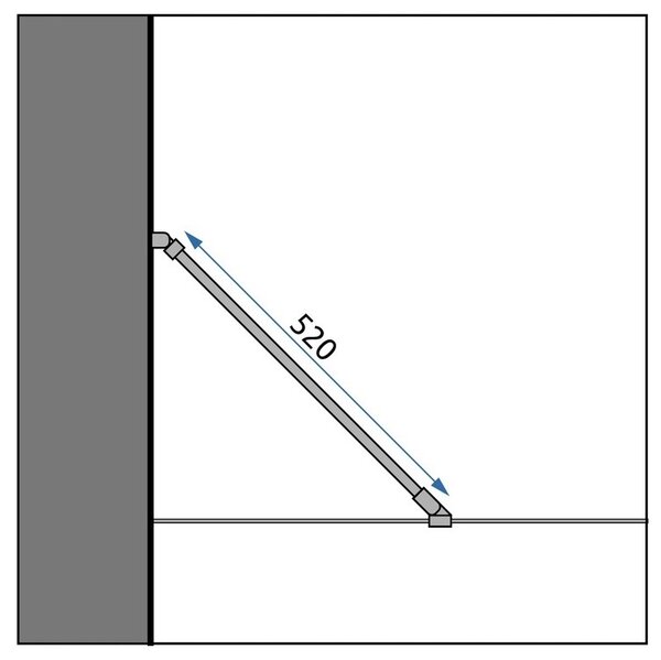 Rea Rapid, tömör fal Rapid zuhanykabinhoz 100 x 195 cm, 6 mm átlátszó üveg, arany profil, REA-K5625