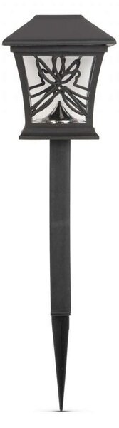 Leszúrható szolár lámpa - szitakötő - fekete, melegfehér - 9 x 9 x 25 (+9) cm