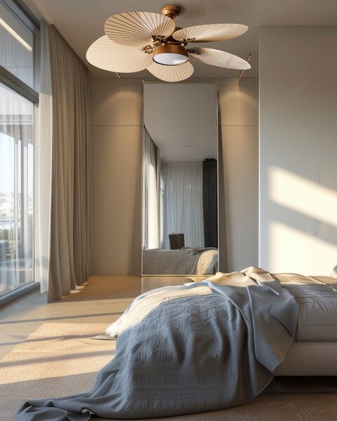 Mennyezeti ventilátor világítással BORMEJO Távirányítóval LED Arany