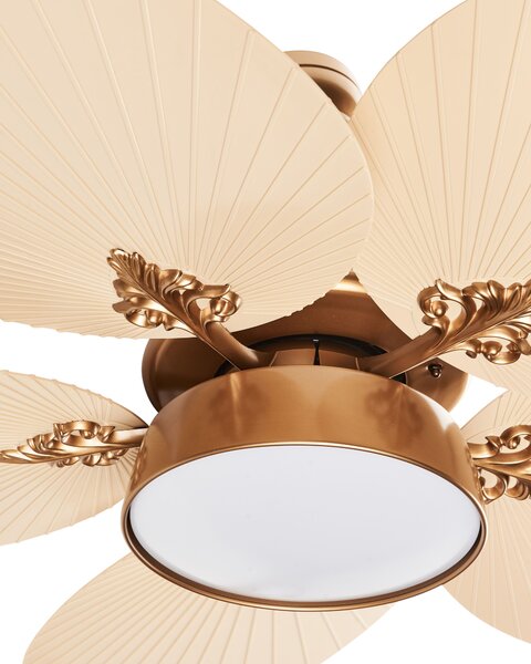 Mennyezeti ventilátor világítással BORMEJO Távirányítóval LED Arany