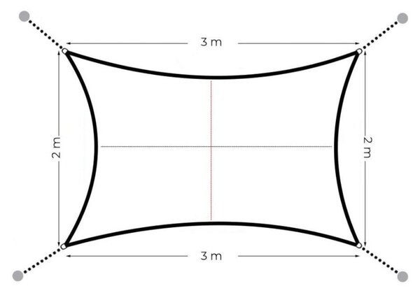 Napvitorla 2x3m szürke 180g/m2