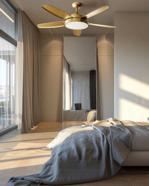 Mennyezeti ventilátor világítással GOSHAABA Távirányítóval LED Bronz