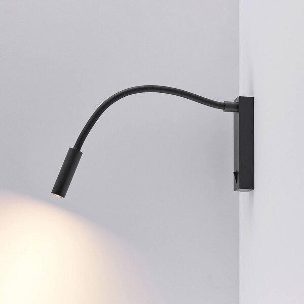 Molto Luce Arok LED-es fali lámpa, fekete, alumínium, 49 cm-es kiugrással, Fekete, Hálószoba, Alumínium, Modern