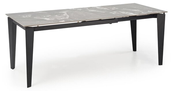Asztal Houston 2157, 77x81cm, Szürke márvány, Fekete