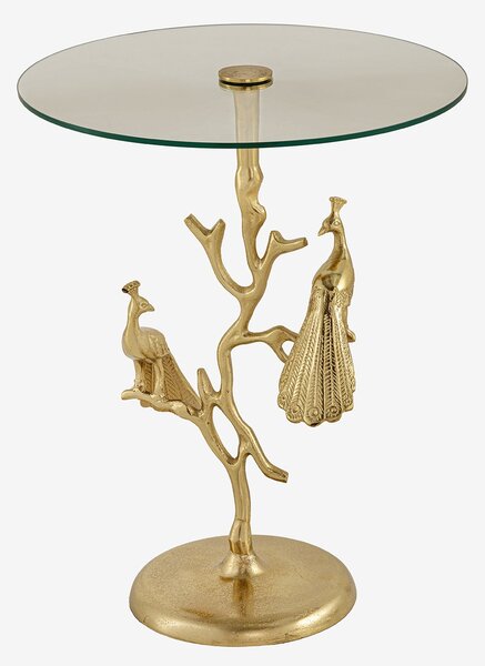 Oldalasztal WILDLIFE PEACOCK 60cm arany