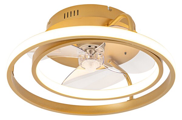 Mennyezeti ventilátor arany 46,5 cm LED-del, távirányítóval - Kees