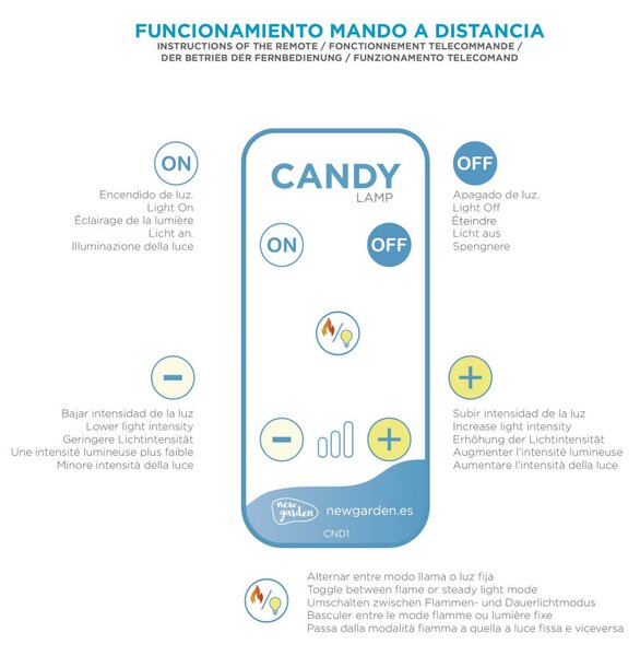 New Garden Candy Hordozható LED Lángeffektes Asztali Lámpa